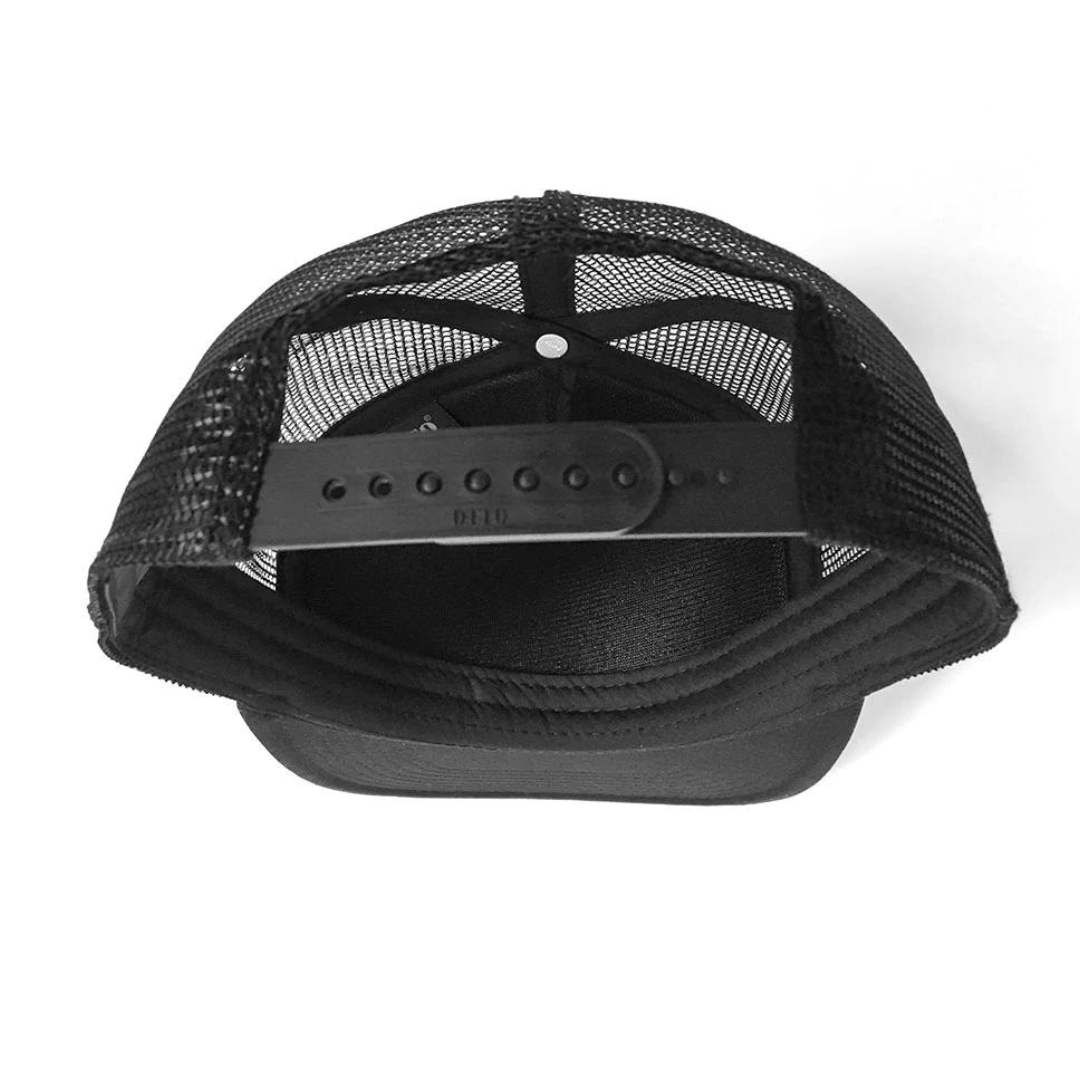 Back view of 90 The Original Trucker Hat showcasing the mesh design.