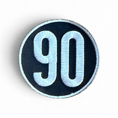 90 Classic Patch — Embroidered Iron-On Logo