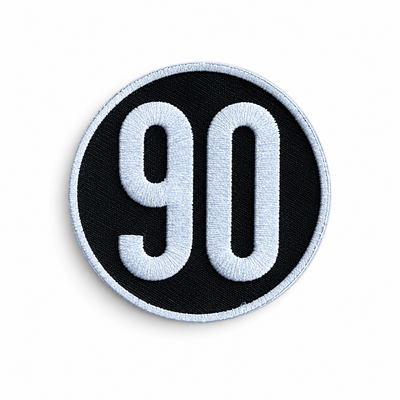 90 Classic Patch — Embroidered Iron-On Logo