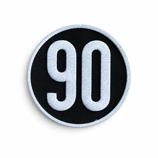 90 Classic Patch — Embroidered Iron-On Logo