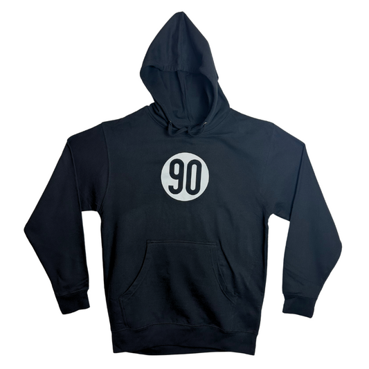 Classic 90 Hoodie with small 90 The Original logo on front displayed